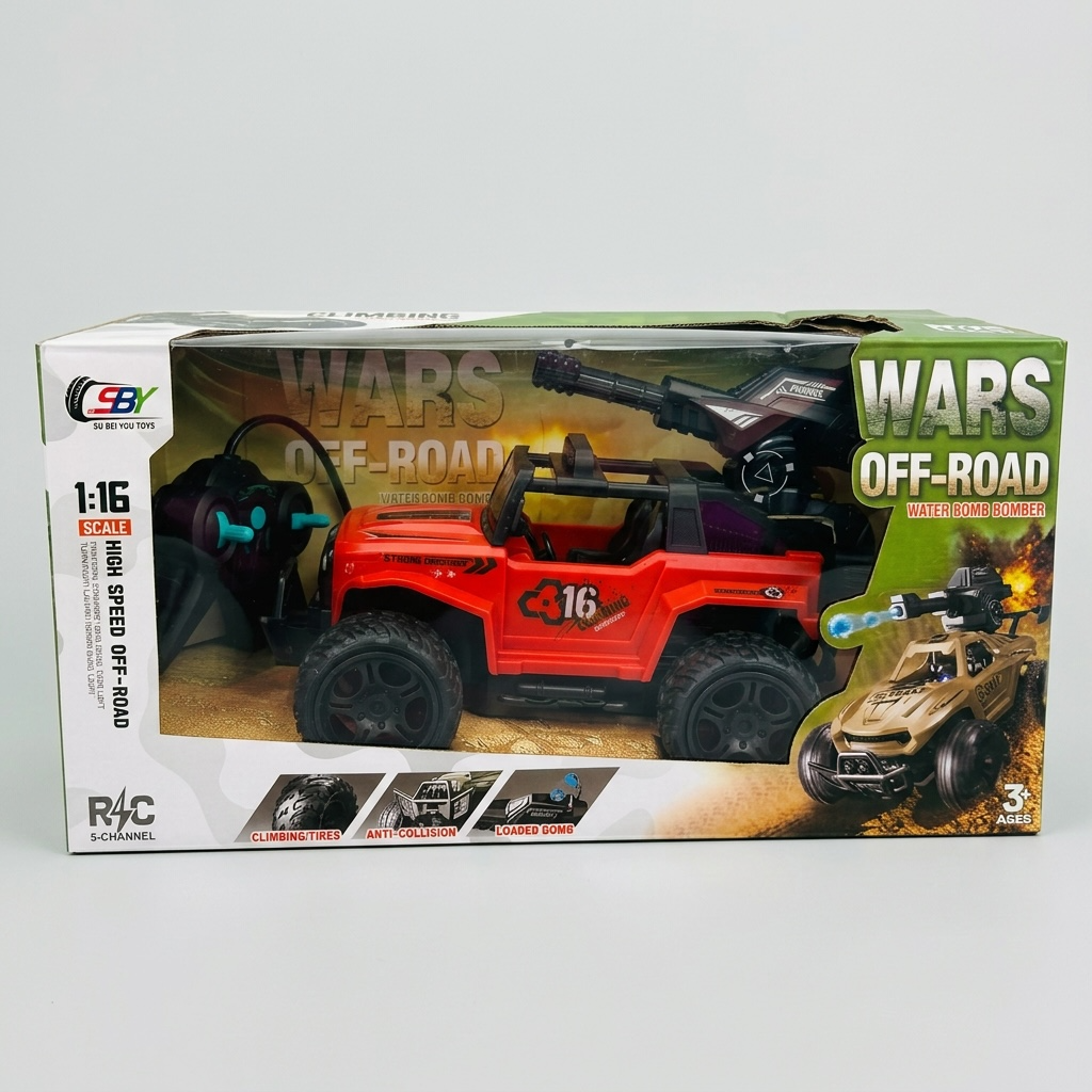 2.4GHz RC Off-Road Water Bomb Tank Truck with Rotating Cannon – Rechargeable Remote Control Climbing Vehicle for Kids