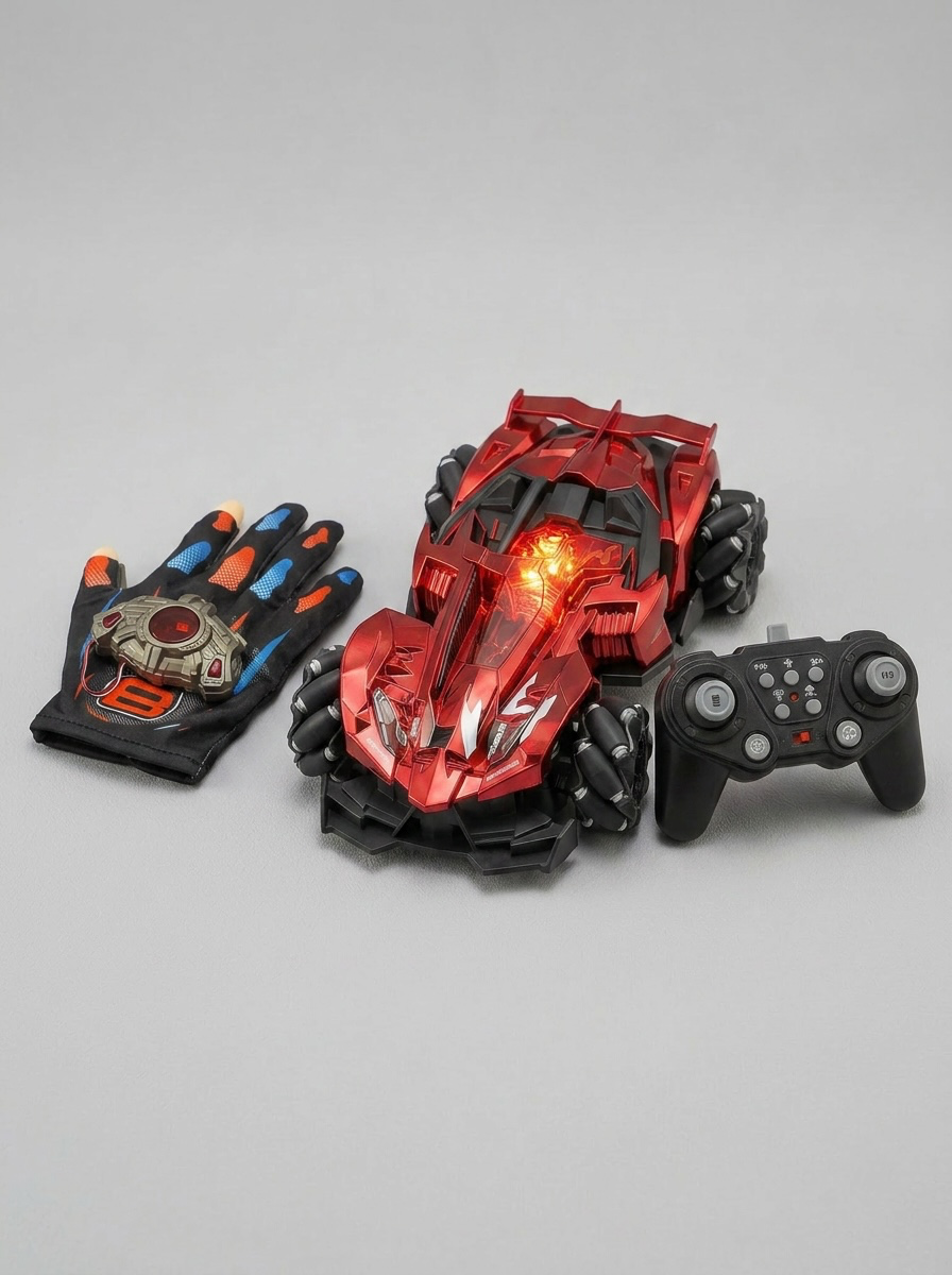 2.4GHz Gesture Sensing Spray Stunt RC Car with Lights, Music & 360° Drift Action