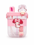 2-in-1 Kids Cartoon Water Bottle with Snack & Storage Compartment – Leakproof BPA-Free Straw Cup with Adjustable Shoulder Strap