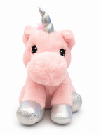 Pink Unicorn Plush Toy – Soft Stuffed Unicorn with Silver Horn