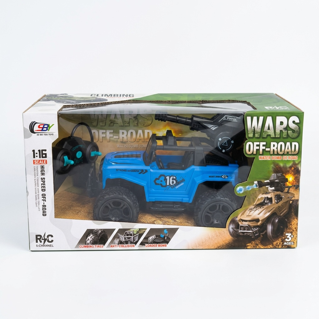 2.4GHz RC Off-Road Water Bomb Tank Truck with Rotating Cannon – Rechargeable Remote Control Climbing Vehicle for Kids
