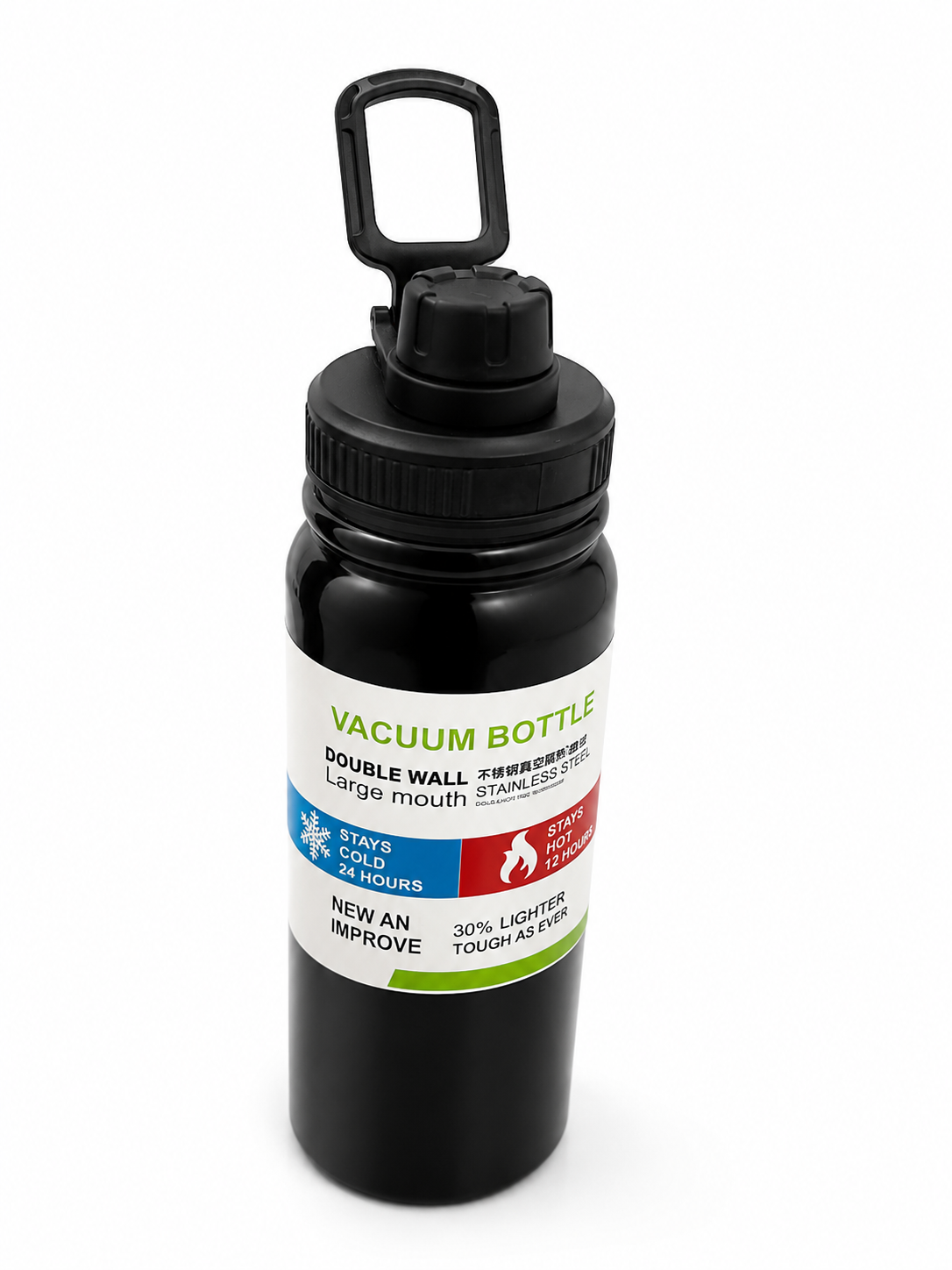 Premium Double Wall Stainless Steel Vacuum Insulated Water Bottle – Large Mouth Leakproof Flask for Sports, Travel & Everyday Use