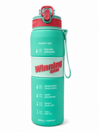 Winning Spirit Motivational Sports Water Bottle with Time Marker – Leakproof Flip Straw Bottle