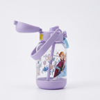Kids Cartoon Flip-Top Water Bottle with Straw & Carry Handle – Leakproof Reusable Drinking Bottle for School, Travel & Outdoor Use