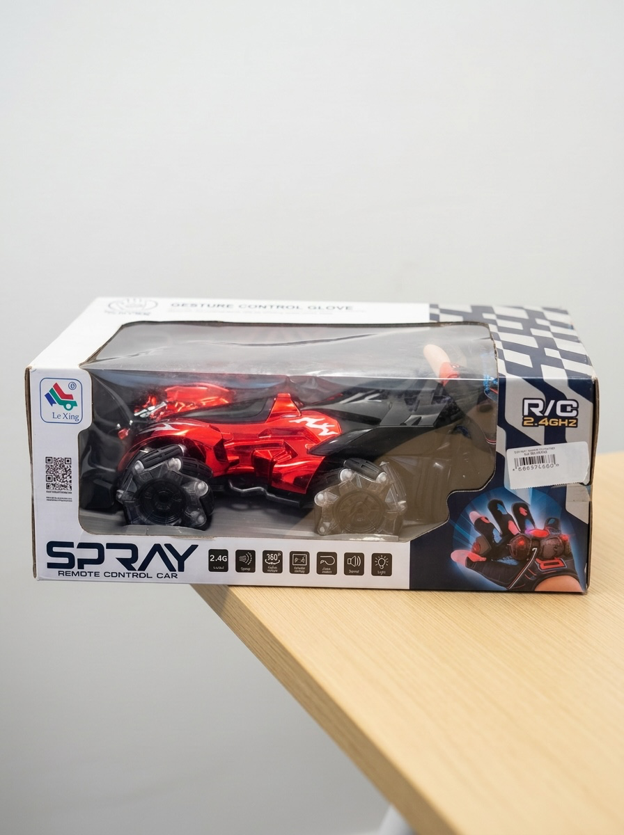 2.4GHz Gesture Sensing Spray Stunt RC Car with Lights, Music & 360° Drift Action