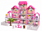 Dream House Doll Mansion Playset – Multi-Level Dollhouse with Elevator, Furniture, Pool, Slide & Dolls, Ages 3+