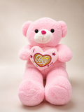 80cm Giant Pink Teddy Bear with Love Heart – Soft Plush Valentine’s Gift