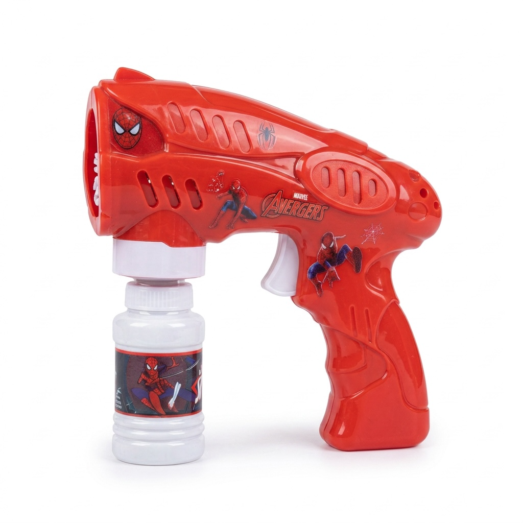 Kids’ Automatic Bubble Gun – Spider-Man, Hello Kitty & Kuromi Designs with Bubble Solution