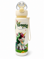 Unicorn Kids Water Bottle with Flip-Top Straw – Leakproof Drinking Bottle