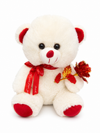 40cm Valentine Teddy Bear with Rose – Soft Plush Stuffed Animal Gift for Girlfriend, Wife, Kids, Birthday, Anniversary & Christmas