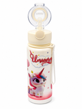Unicorn Kids Water Bottle with Flip-Top Straw – Leakproof Drinking Bottle