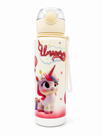 Unicorn Kids Water Bottle with Flip-Top Straw – Leakproof Drinking Bottle