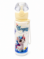 Unicorn Kids Water Bottle with Flip-Top Straw – Leakproof Drinking Bottle