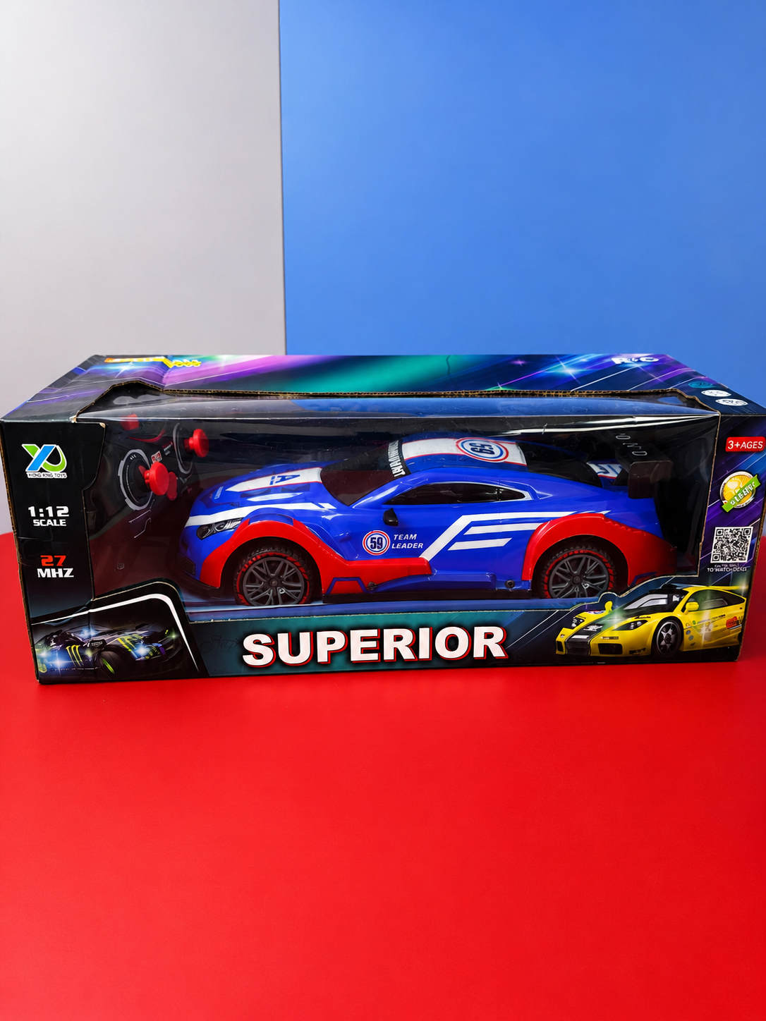 Superior 1:12 Scale Remote Control Racing Car with Lights – 27MHz |