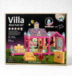 Villa Role Play Dollhouse Set – 72-Piece Doll House with Furniture, Doll & Puppy, Glow-in-the-Dark Accents, Ages 3+