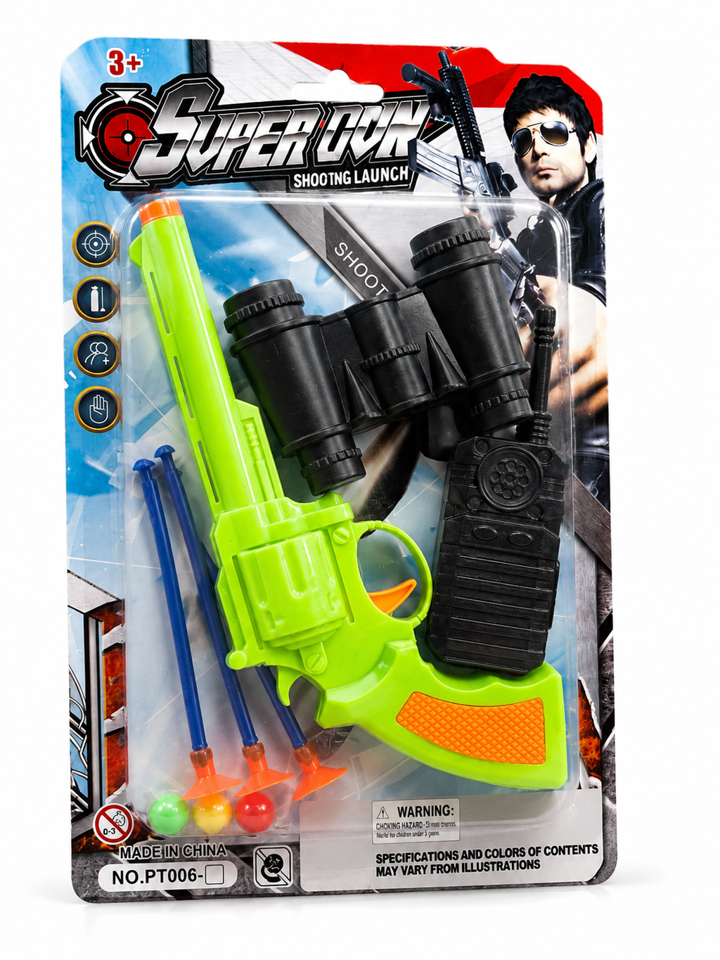 Super Gun Shooting Launch Toy Set – Suction Dart Blaster with Binoculars
