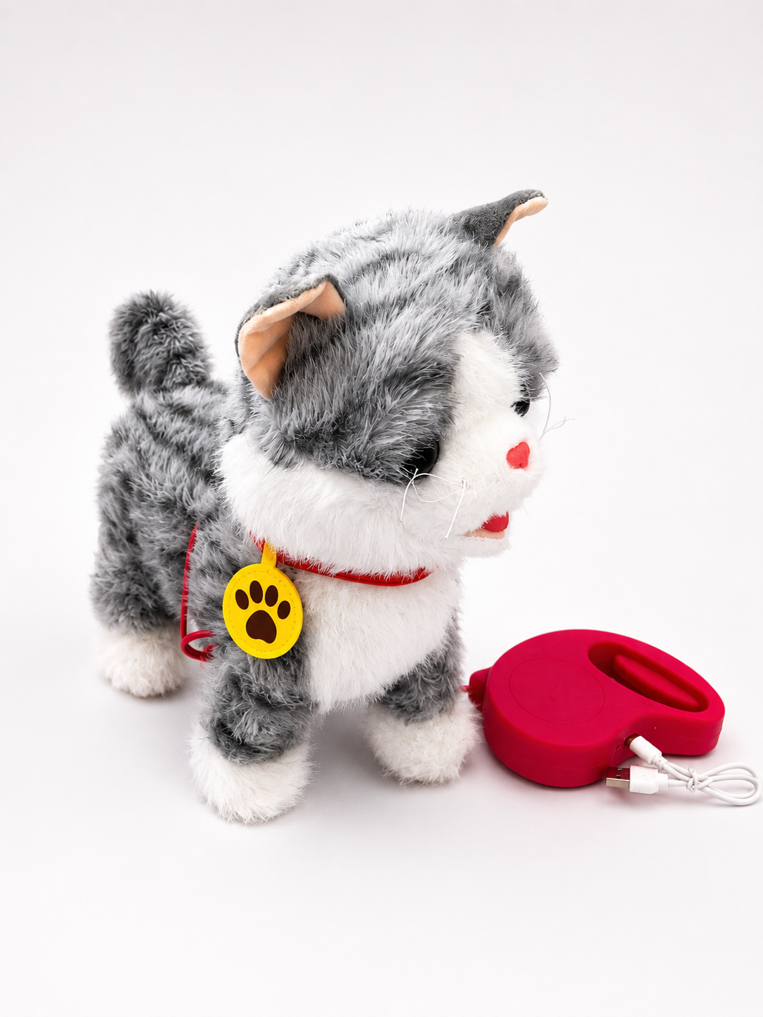 USB Rechargeable Talking & Singing Interactive Plush Cat – Repeats Your Voice, Soft Stuffed Animal Toy for Kids