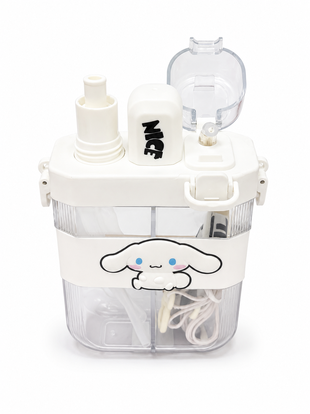 2-in-1 Kids Cartoon Water Bottle with Snack & Storage Compartment – Leakproof BPA-Free Straw Cup with Adjustable Shoulder Strap