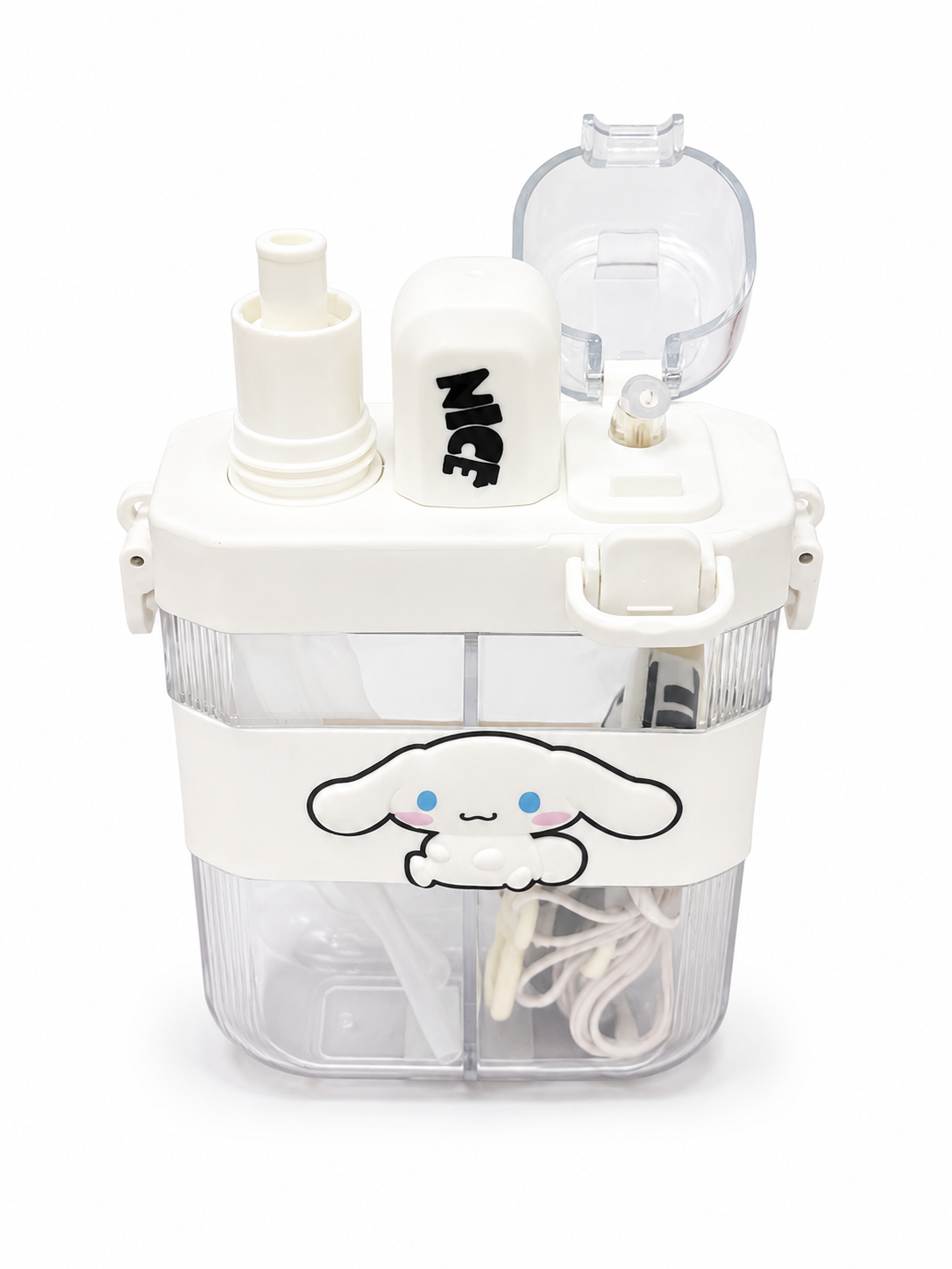 2-in-1 Kids Cartoon Water Bottle with Snack & Storage Compartment – Leakproof BPA-Free Straw Cup with Adjustable Shoulder Strap