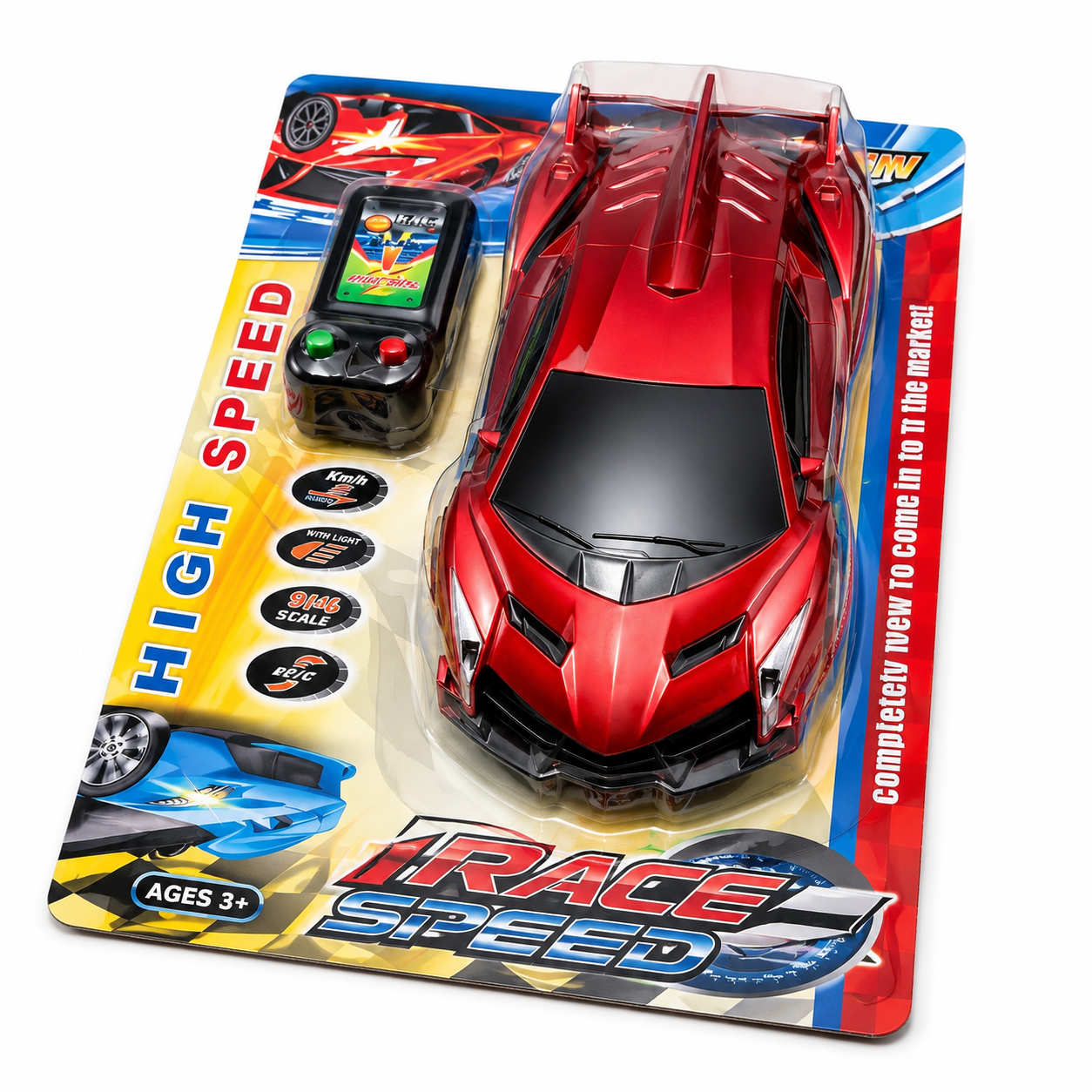 High Speed RC Racing Car with Remote Control – Silver Sports Car Toy with Lights