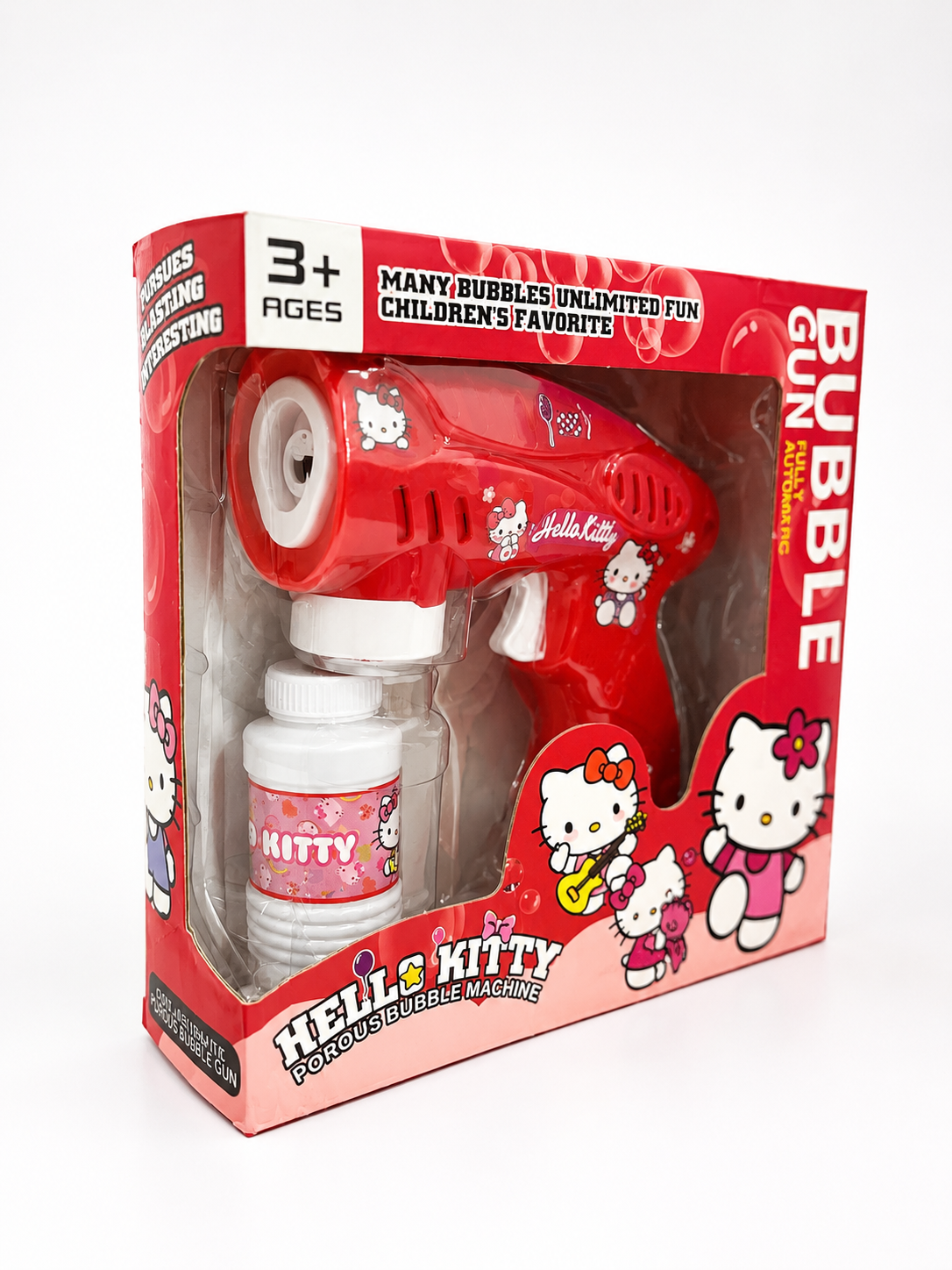 Kids’ Automatic Bubble Gun – Spider-Man, Hello Kitty & Kuromi Designs with Bubble Solution