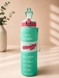 Winning Spirit Motivational Sports Water Bottle with Time Marker – Leakproof Flip Straw Bottle