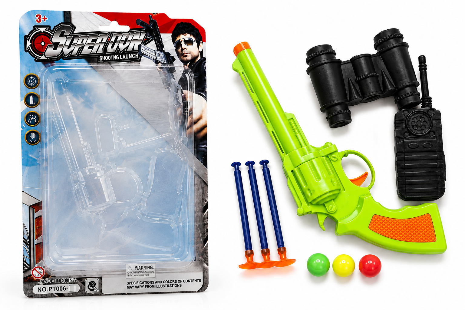 Super Gun Shooting Launch Toy Set – Suction Dart Blaster with Binoculars