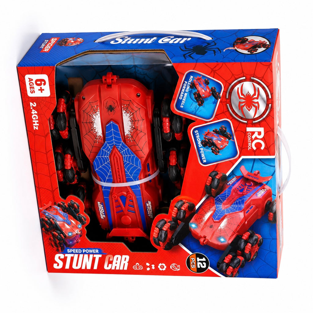 2.4GHz RC 360° Drift Stunt Car with Mecanum Wheels | Spider-Themed Remote Control Car for Kids (Ages 6+)