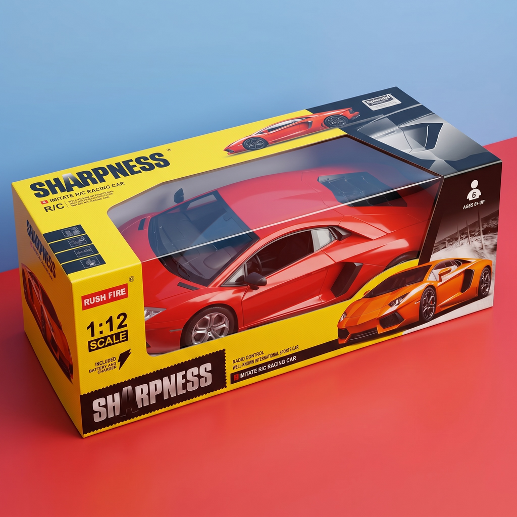 Sharpness 1:12 Scale RC Racing Car – Rechargeable Remote Control Sports Car