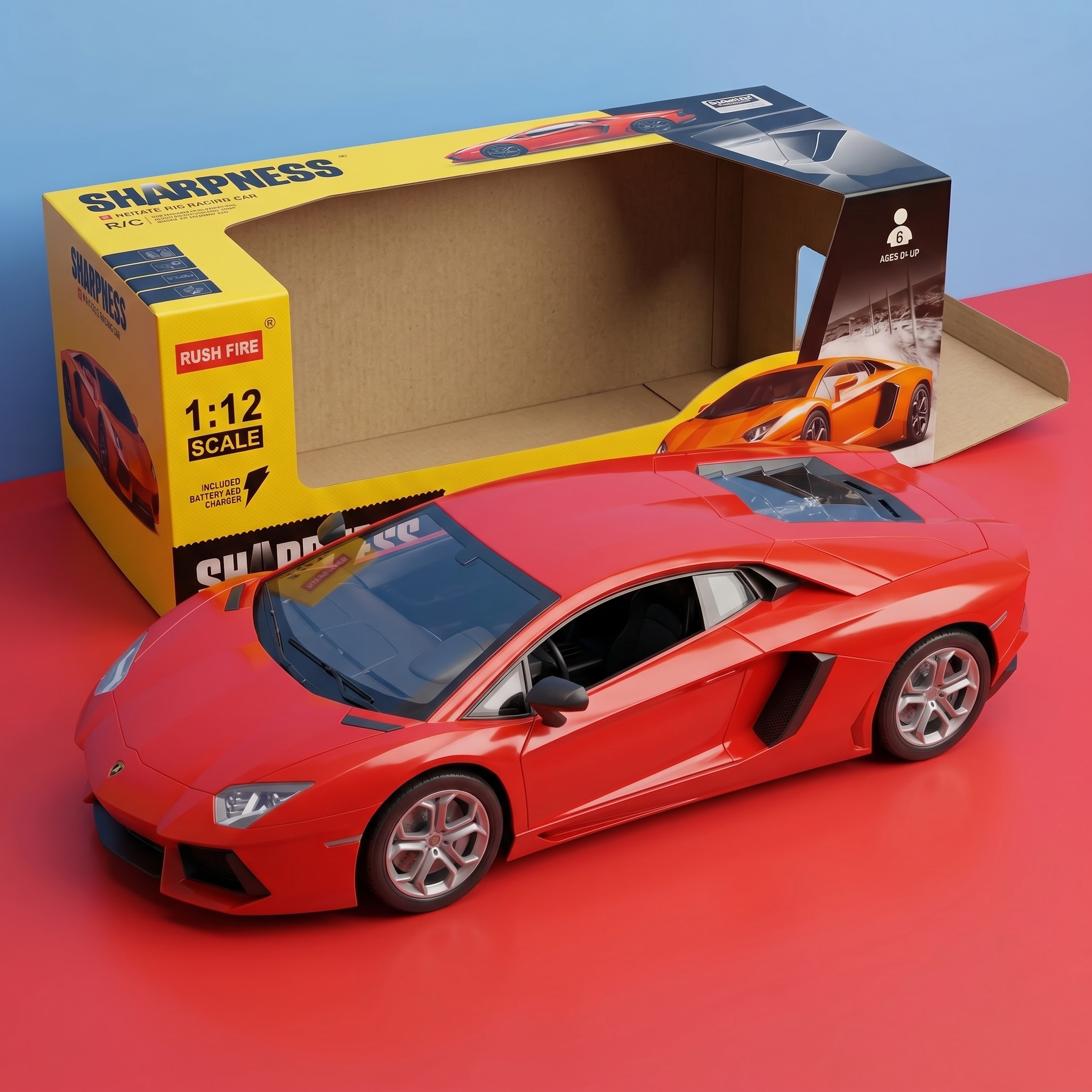 Sharpness 1:12 Scale RC Racing Car – Rechargeable Remote Control Sports Car