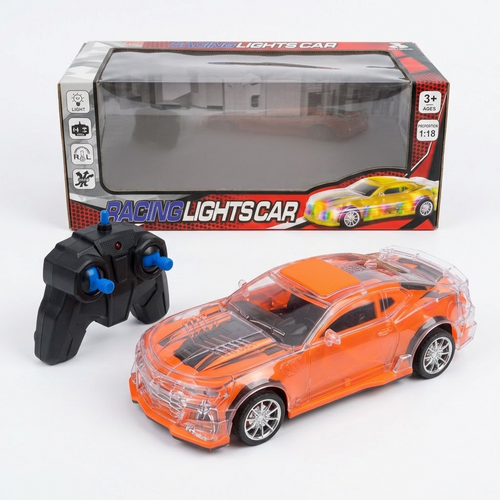 1:18 RC Racing Lights Sports Car – Remote Control Car with LED Lights for Kids (Ages 3+)