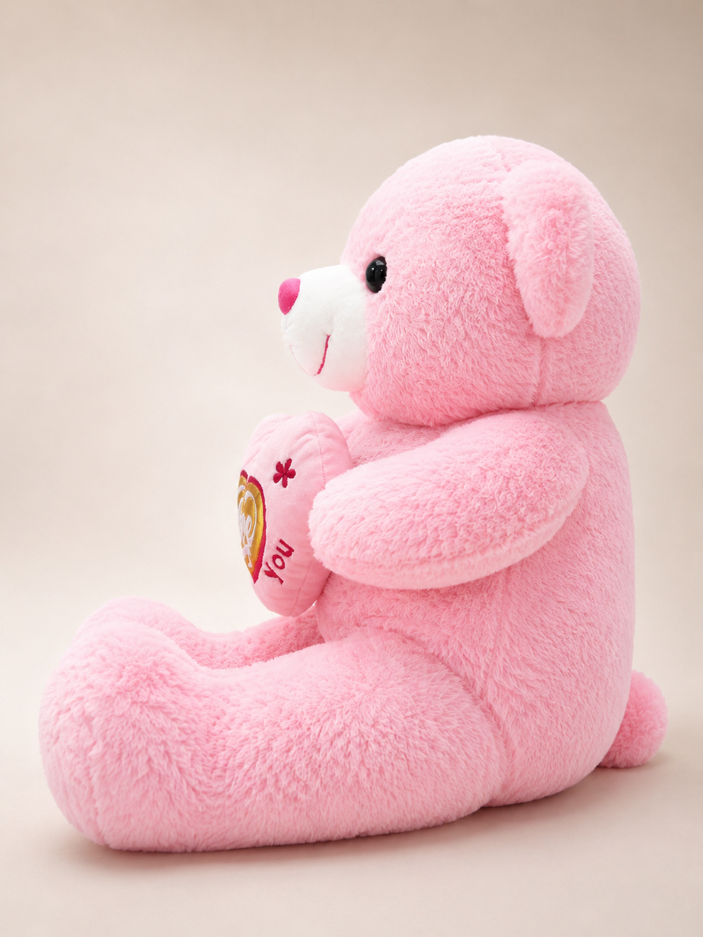 80cm Giant Pink Teddy Bear with Love Heart – Soft Plush Valentine’s Gift
