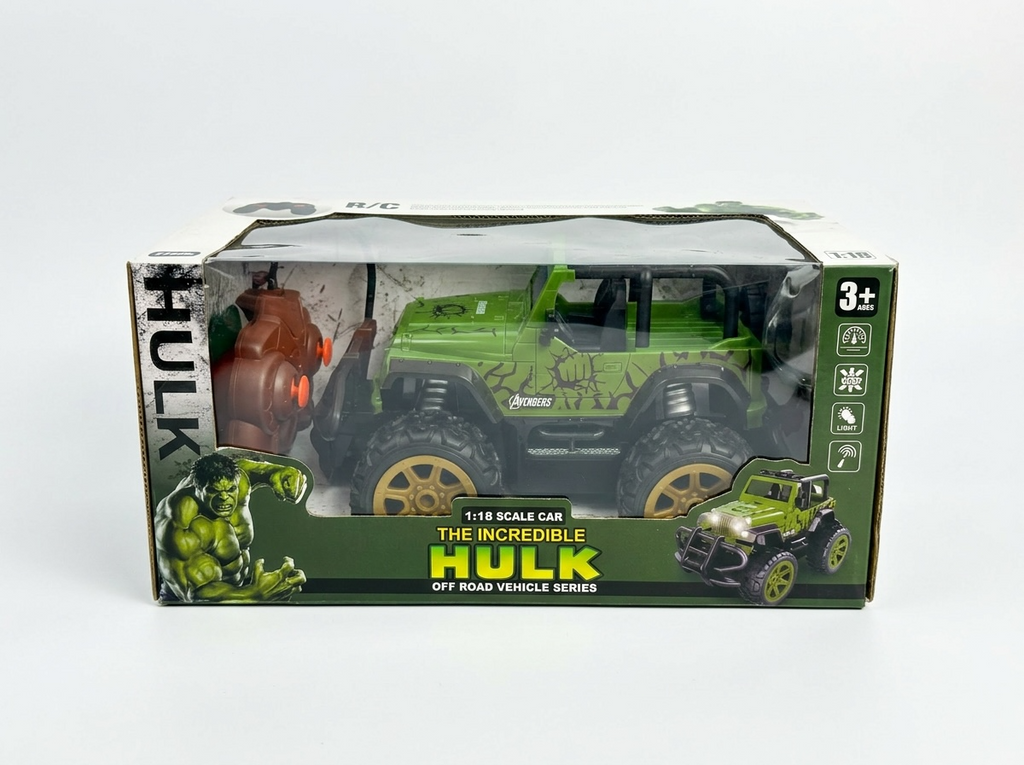 * Red Spider-Themed ,red & Gold hero RC Off-Road Remote Control Jeep with Lights – 1:18 Scale