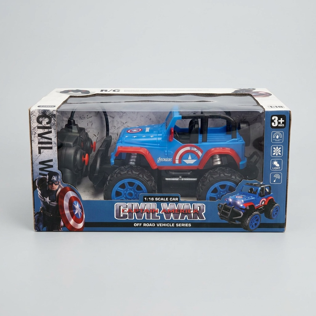 * Red Spider-Themed ,red & Gold hero RC Off-Road Remote Control Jeep with Lights – 1:18 Scale