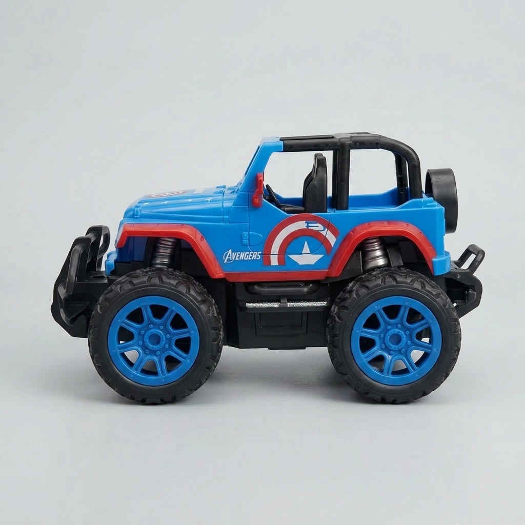 * Red Spider-Themed ,red & Gold hero RC Off-Road Remote Control Jeep with Lights – 1:18 Scale