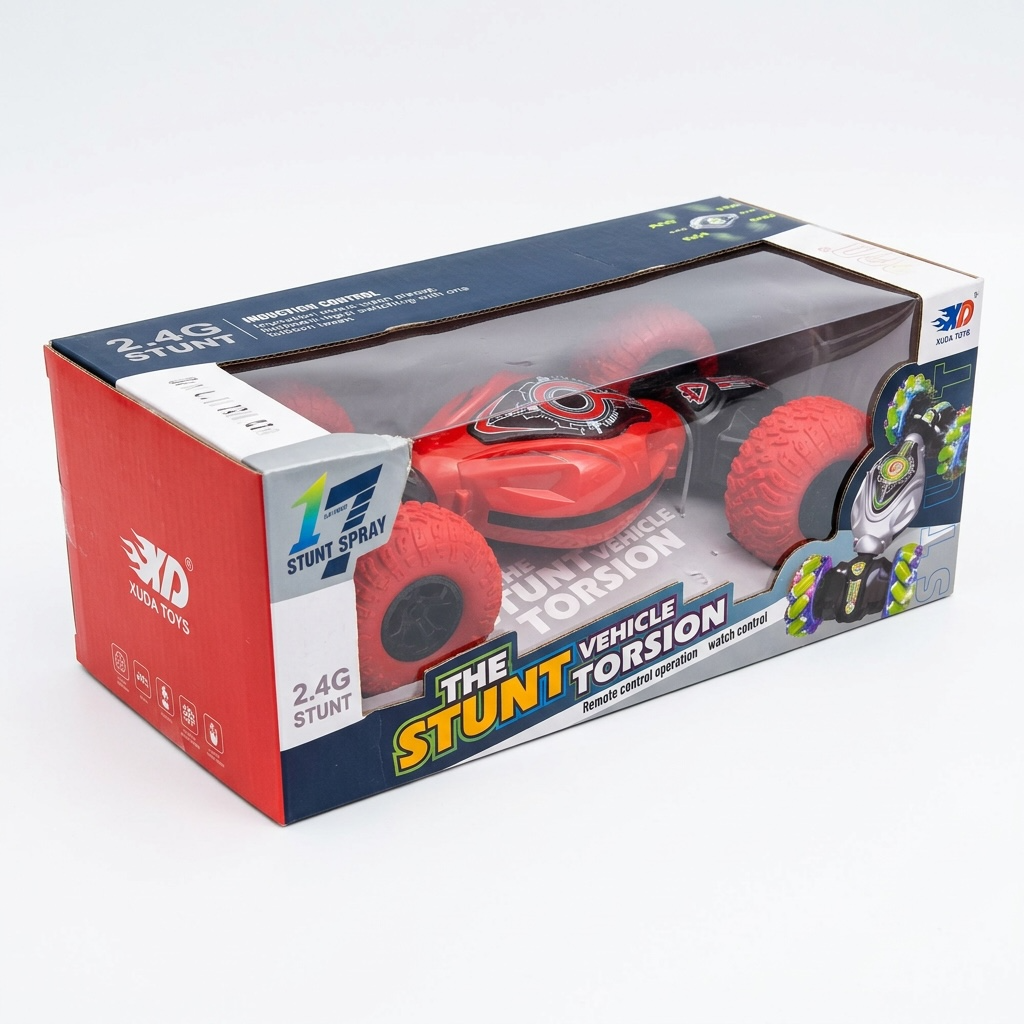360° Stunt Torsion RC Car with Gesture Watch & 2.4GHz Remote – Blue